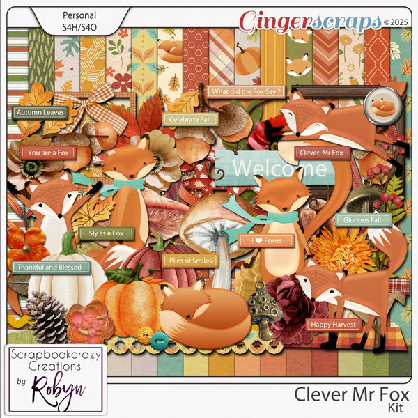 Clever Mr Fox Kit by Scrapbookcrazy Creations