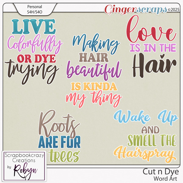 Cut n Dye Word Art by Scrapbookcrazy Creations