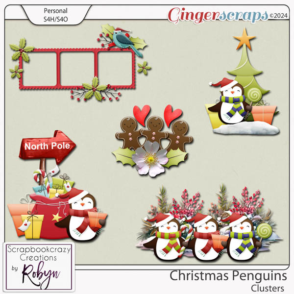 Christmas Penguins Clusters by Scrapbookcrazy Creations