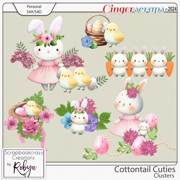 Cottontail Cuties Clusters by Scrapbookcrazy Creations