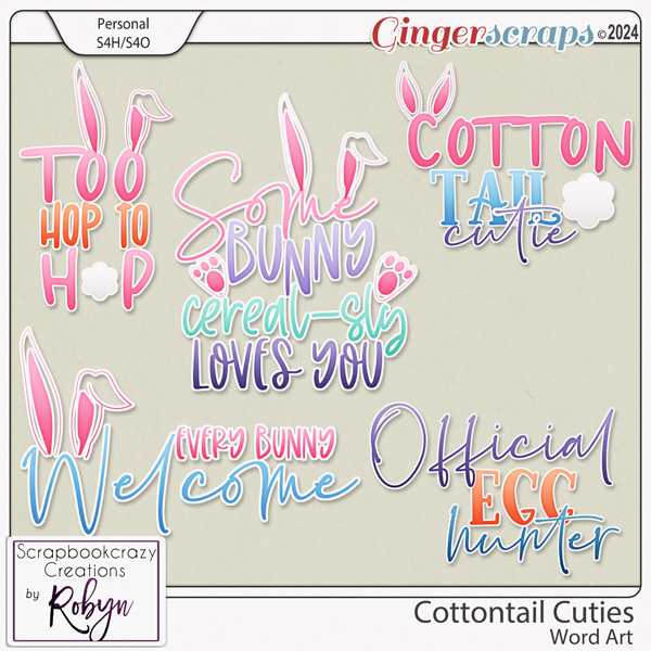 Cottontail Cuties Word Art by Scrapbookcrazy Creations
