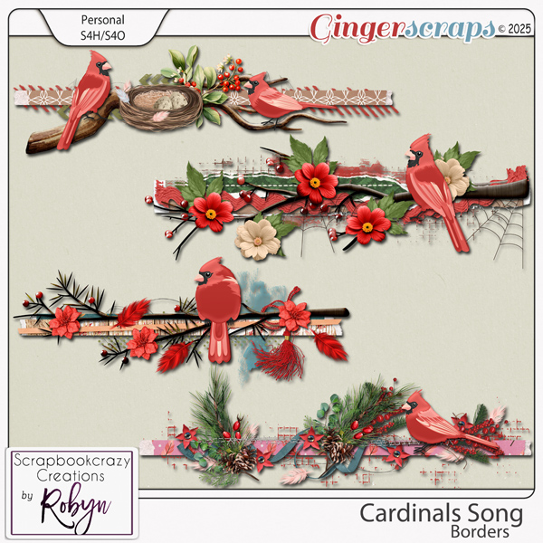 Cardinals Song Borders by Scrapbookcrazy Creations