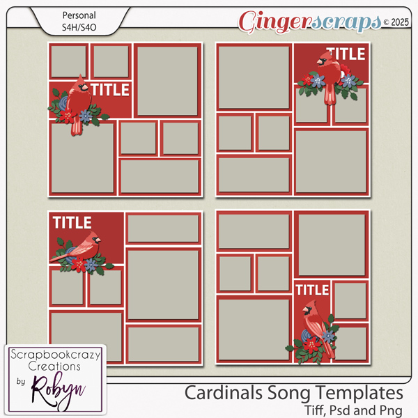 Cardinals Song Templates by Scrapbookcrazy Creations