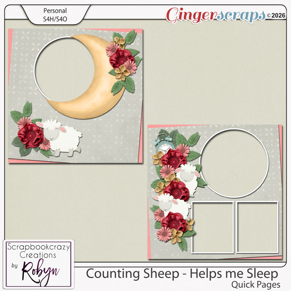 Counting Sheep - Helps me sleep Quick Pages by Scrapbookcrazy Creations
