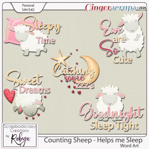 Counting Sheep - Helps me Sleep Word Art by Scrapbookcrazy Creations