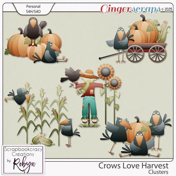 Crows Love Harvest Clusters by Scrapbookcrazy Creations