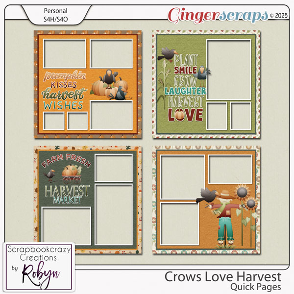 Crows Love Harvest Quick Pages by Scrapbookcrazy Creations
