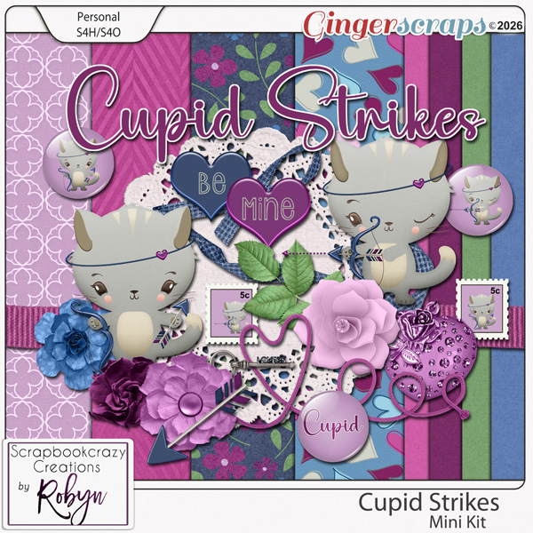 Cupid Strikes Mini Kit by Scrapbookcrazy Creations