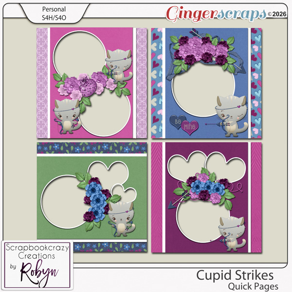 Cupid Strikes Quick Pages by Scrapbookcrazy Creations