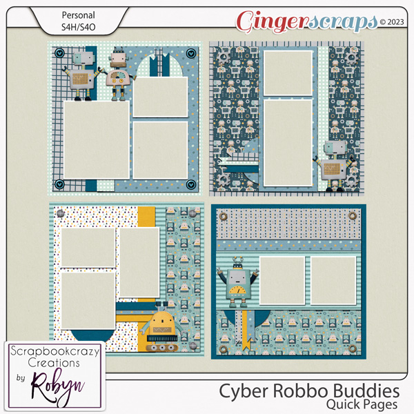 Cyber Robbo Buddies Quick Pages by Scrapbookcrazy Creations