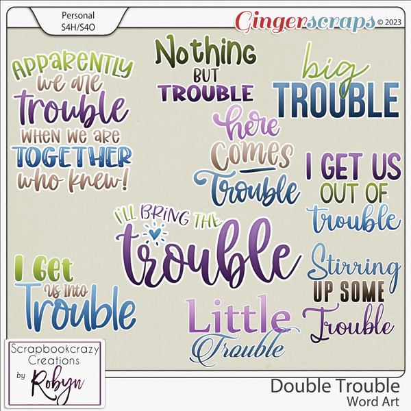 Double Trouble Word Art by Scrapbookcrazy Creations