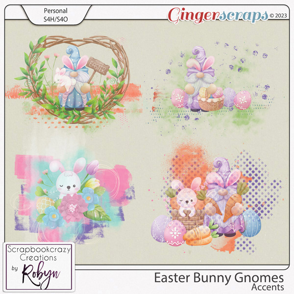 Easter Bunny Gnomes Accents by Scrapbookcrazy Creations