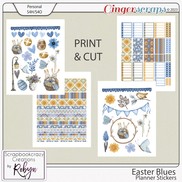 Easter Blues Planner Stickers by Scrapbookcrazy Creations