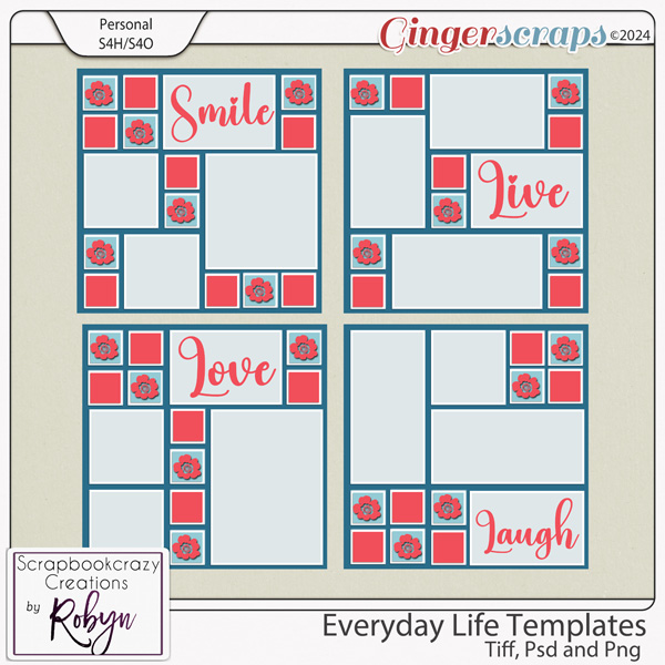 Everyday Life Templates by Scrapbookcrazy Creations