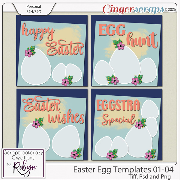 Easter Egg Templates 01-04 by Scrapbookcrazy Creations