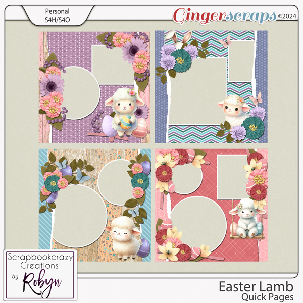 Easter Lamb Quick Pages by Scrapbookcrazy Creations