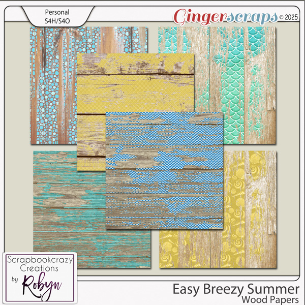 Easy Breezy Summer Wood Papers by Scrapbookcrazy Creations