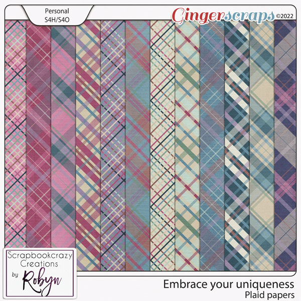 Embrace your Uniqueness Plaid Papers by Scrapbookcrazy Creations
