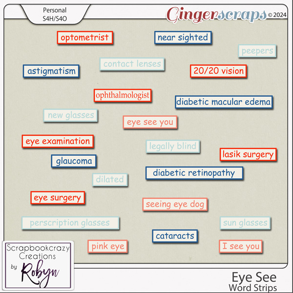 Eye See Word Strips by Scrapbookcrazy Creations