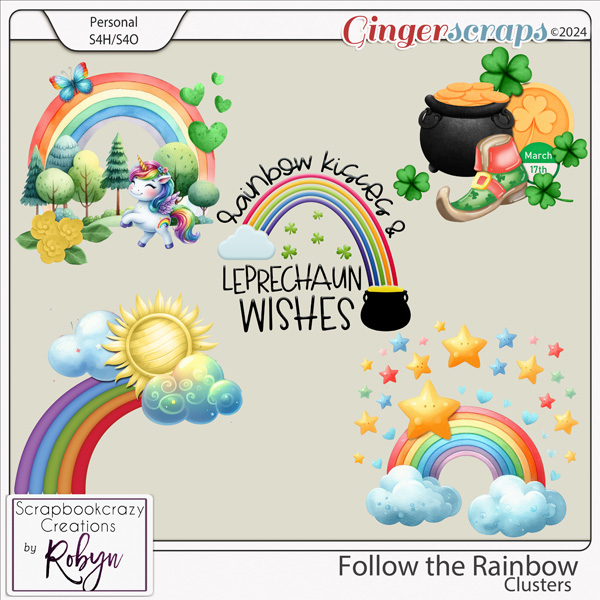 Follow the Rainbow Clusters by Scrapbookcrazy Creations