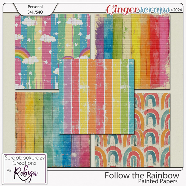 Follow the Rainbow Painted Papers by Scrapbookcrazy Creations