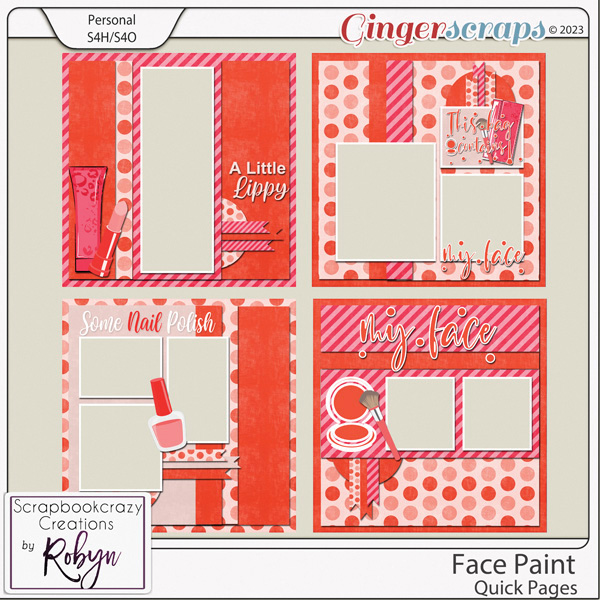 Face Paint Quick Pages by Scrapbookcrazy Creations