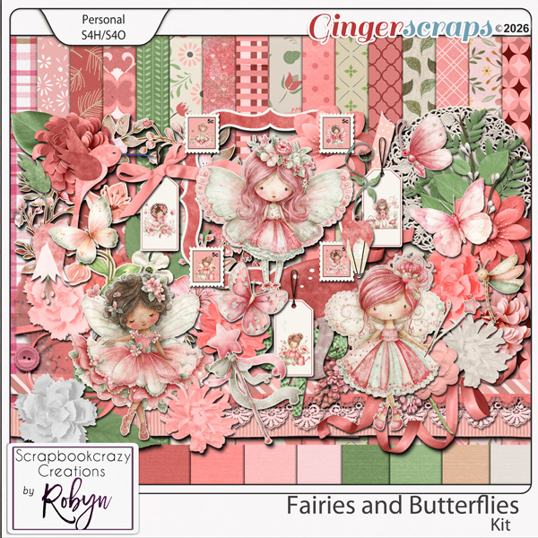 Fairies and Butterflies Kit by Scrapbookcrazy Creations
