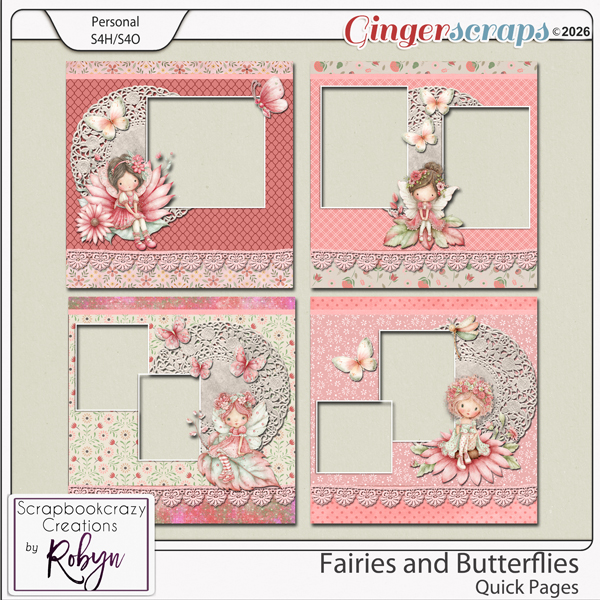 Fairies and Butterflies Quick Pages by Scrapbookcrazy Creations