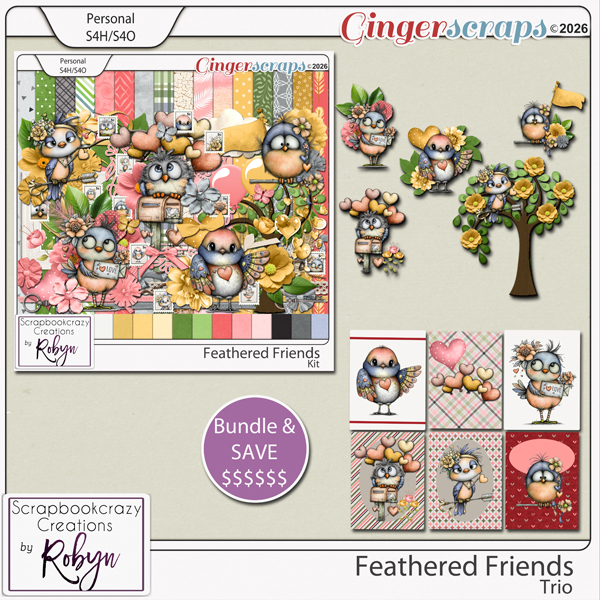 Feathered Friends Trio by Scrapbookcrazy Creations