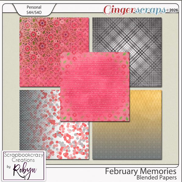 February Memories Blended papers by Scrapbookcrazy Creations