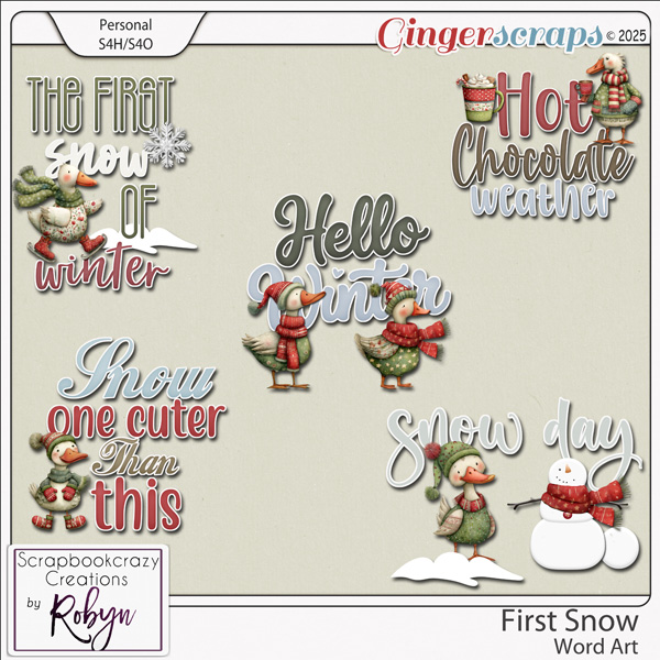 First Snow Word Art by Scrapbookcrazy Creations