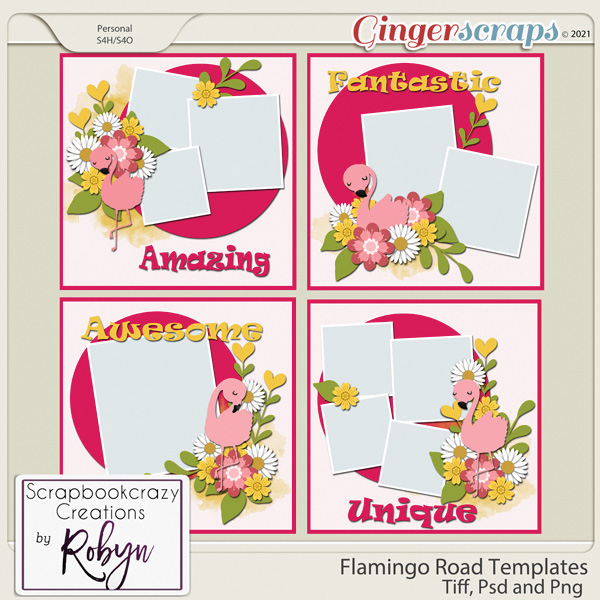 Flamingo Road Templates by Scrapbookcrazy Creations