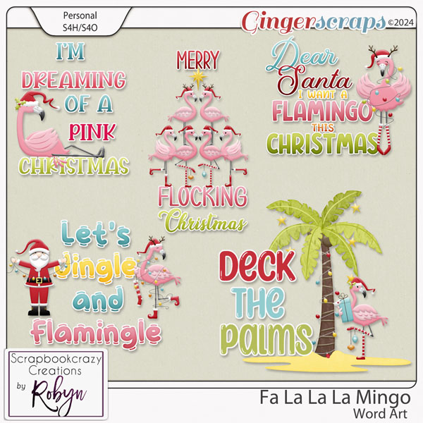 Fa la la la Mingo 01 Word Art by Scrapbookcrazy Creations