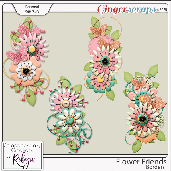 Flower Friends Borders by Scrapbookcrazy Creations