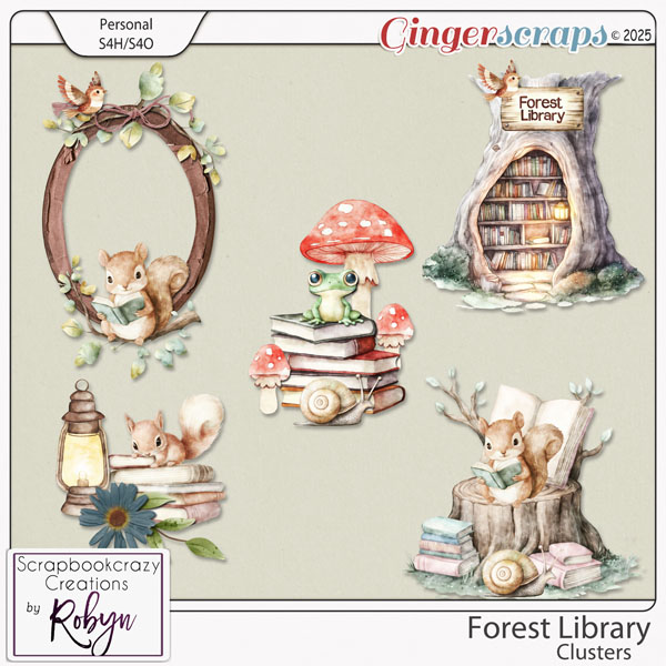 Forest Library Clusters by Scrapbookcrazy Creations