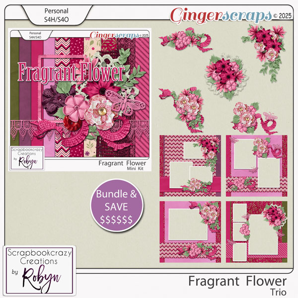 Fragrant Flower Trio by Scrapbookcrazy Creations