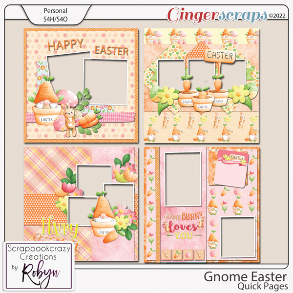 Gnome Easter Quick Pages by Scrapbookcrazy Creations