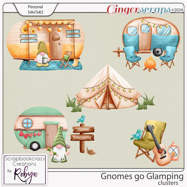 Gnomes go glamping Clusters by Scrapbookcrazy Creations