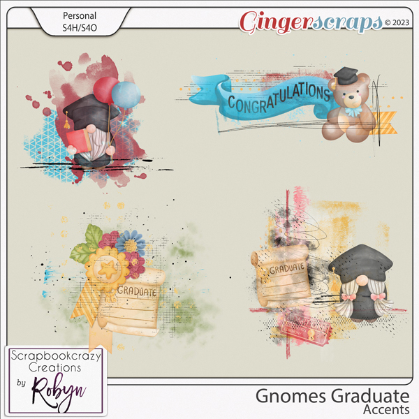 Gnomes Graduate Accents by Scrapbookcrazy Creations