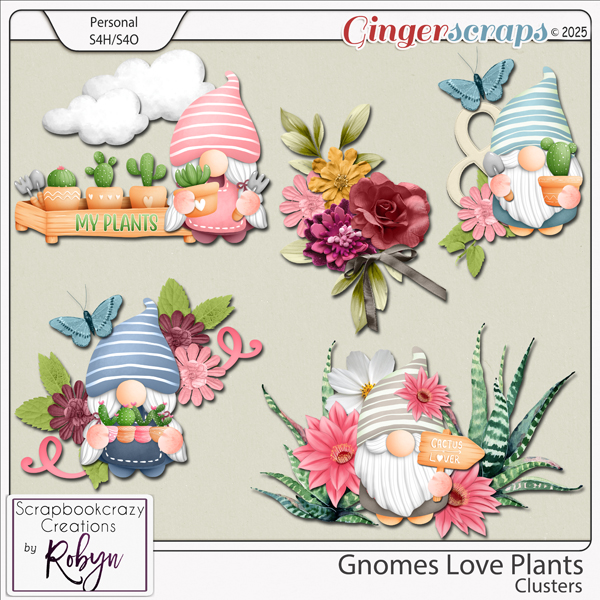 Gnomes Love Plants Clusters by Scrapbookcrazy Creations