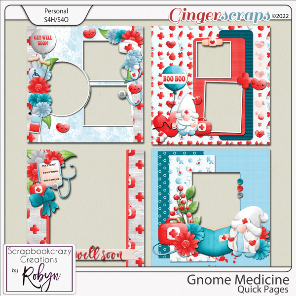 Gnome Medicine Quick Pages by Scrapbookcrazy Creations