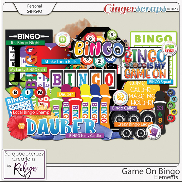 Game On - Bingo Elements by Scrapbookcrazy Creations