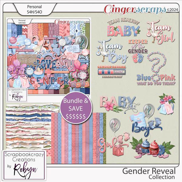 Gender Reveal Collection by Scrapbookcrazy Creations