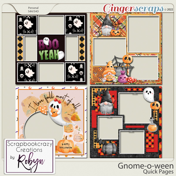Gnome-o-ween Quick Pages by Scrapbookcrazy Creations