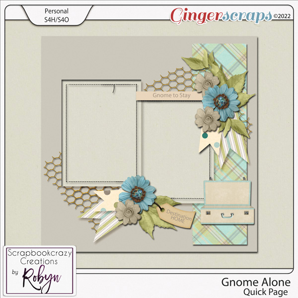 Gnome Alone Quick Page by Scrapbookcrazy Creations