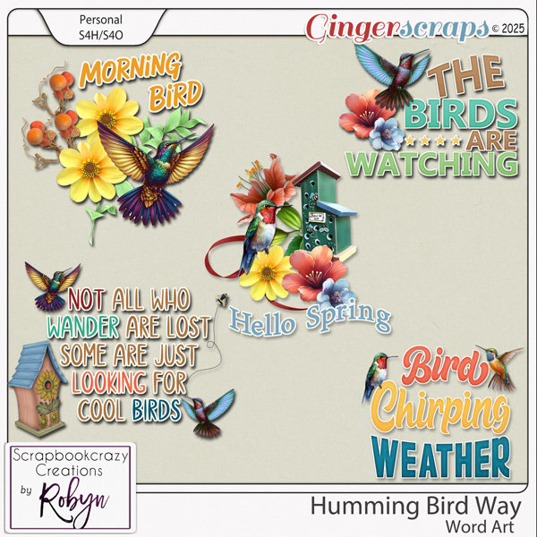 Humming Bird Way Word Art by Scrapbookcrazy Creations