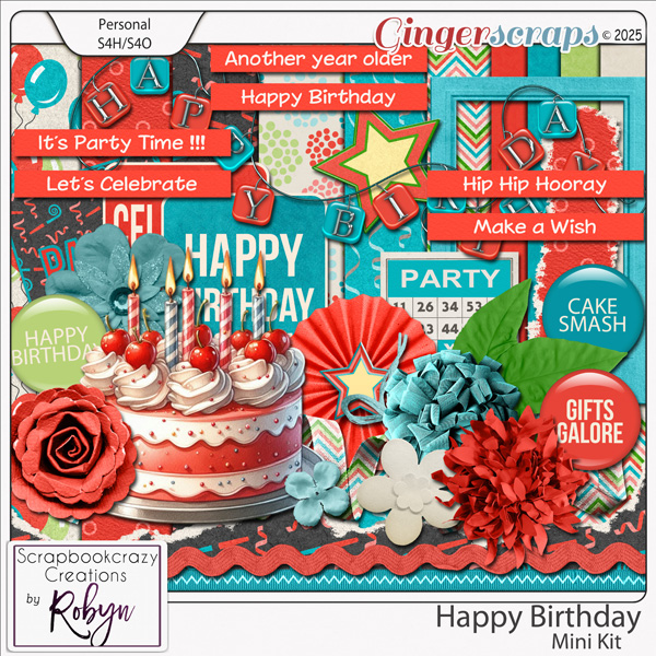 Happy Birthday Mini Kit 02 by Scrapbookcrazy Creations