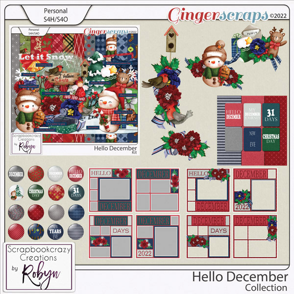 Hello December Collection by Scrapbookcrazy Creations