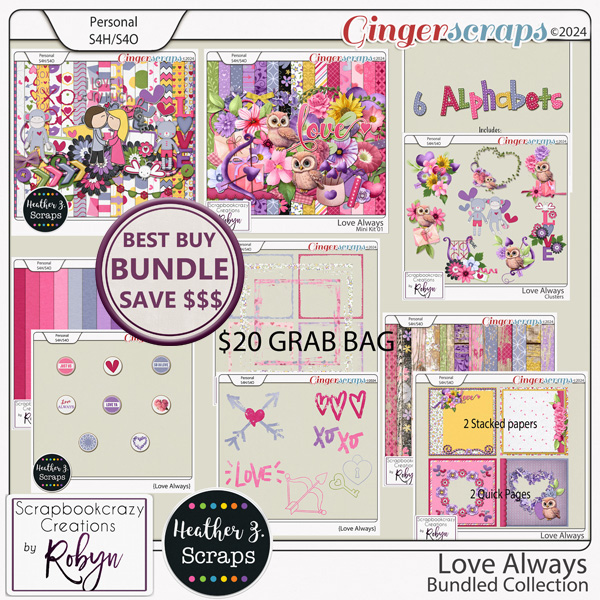 Love Always Grab Bag by Scrapbookcrazy Creations and Heather Z Scraps