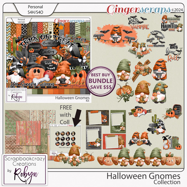 Halloween Gnomes Collection by Scrapbookcrazy Creations